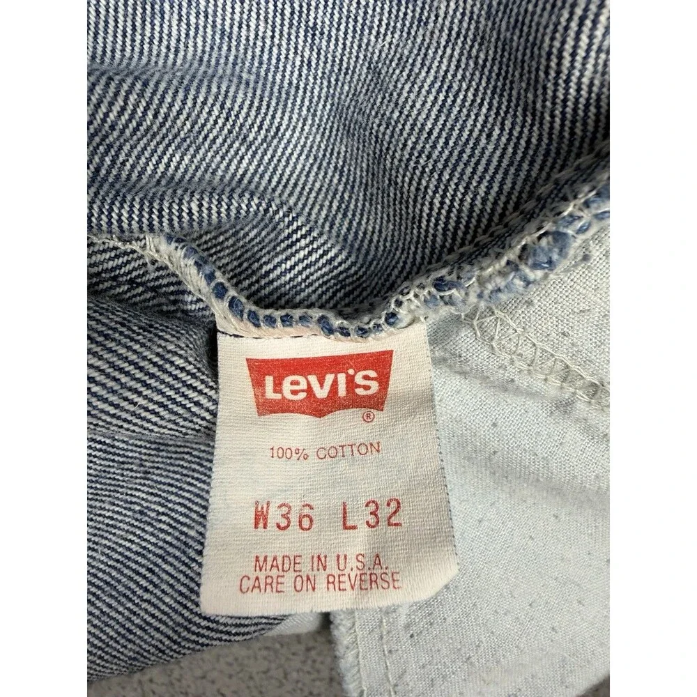 Vintage Levis Shorts Mens 36 Denim Jean Orange Tab 90s Relaxed Fit 506 Jorts USA